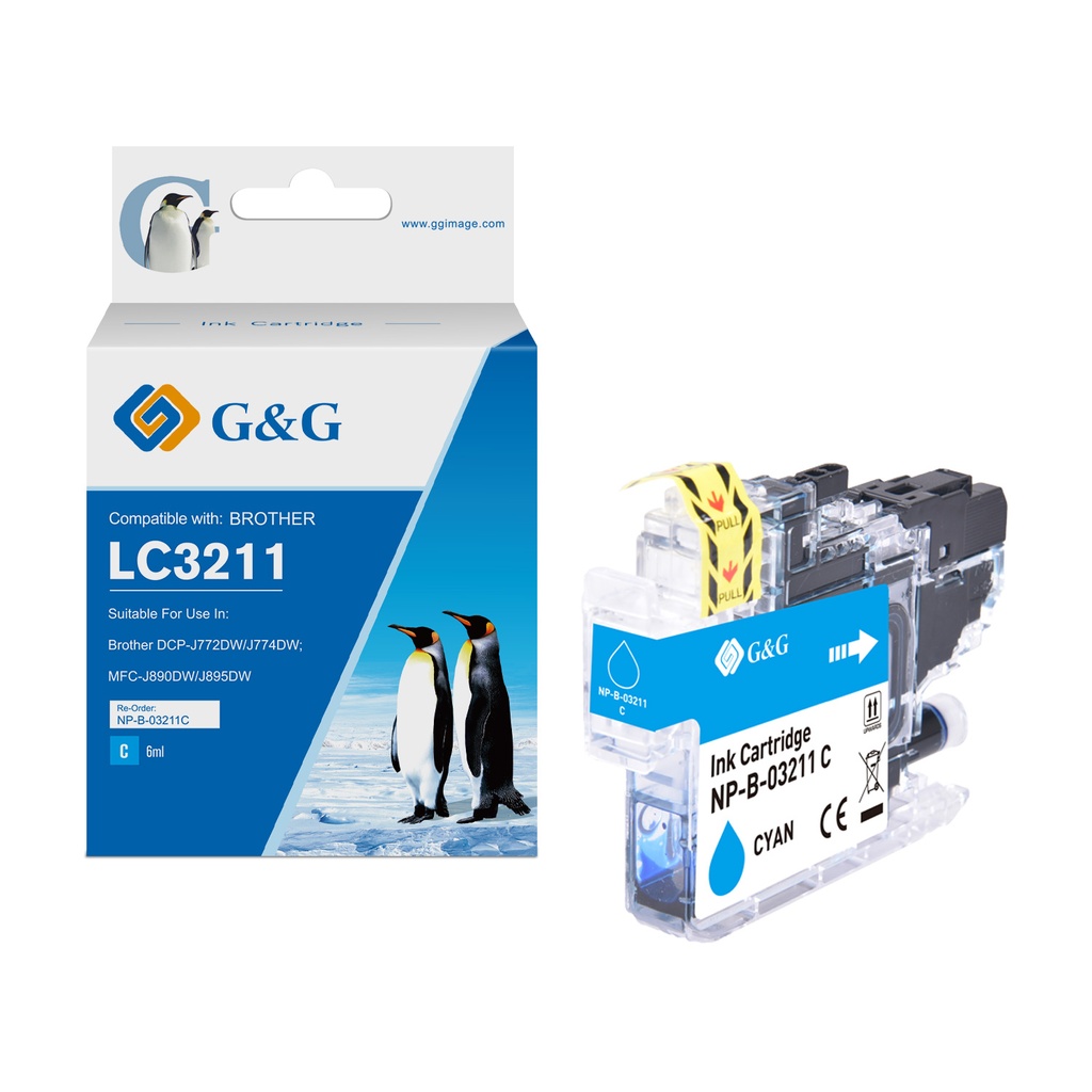 G&G Compatible Brother LC3211C Ink C