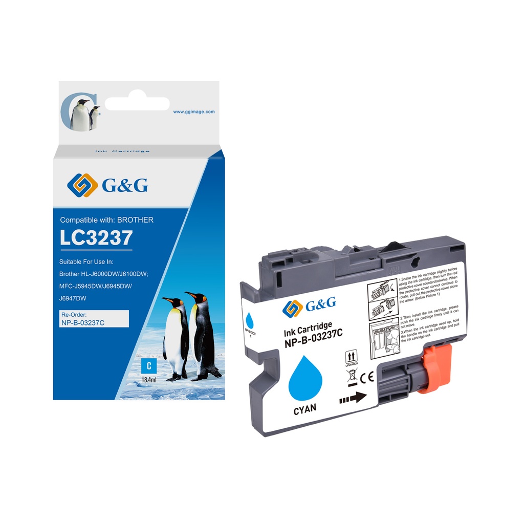 G&G Compatible Brother LC3237C Ink C