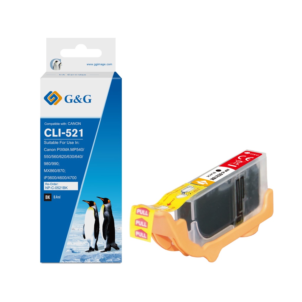 G&G Compatible Canon CLI-521BK(with chip) Ink B