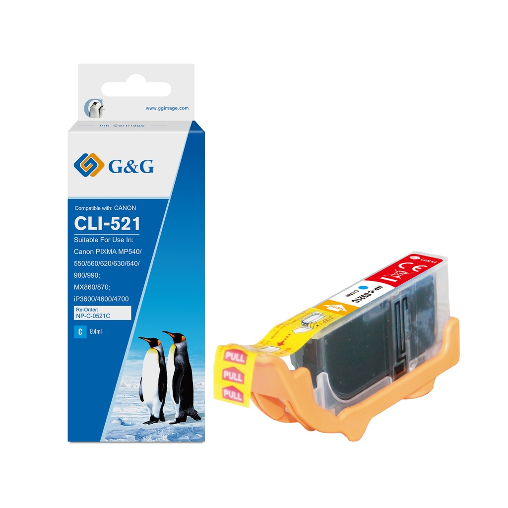 G&G Compatible Canon CLI-521C(with chip) Ink C