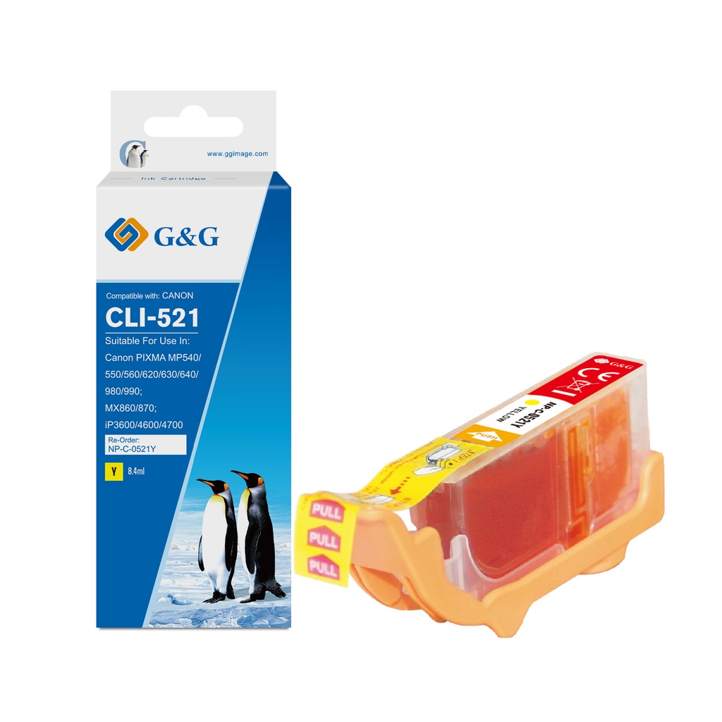 G&G Compatible Canon CLI-521Y(with chip) Ink Y