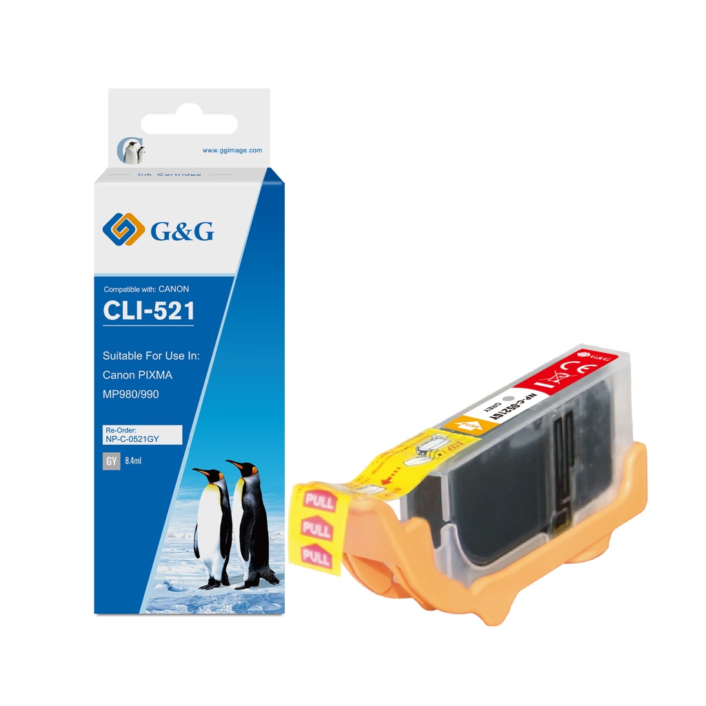 G&G Compatible Canon CLI-521GY(with chip) Ink GY