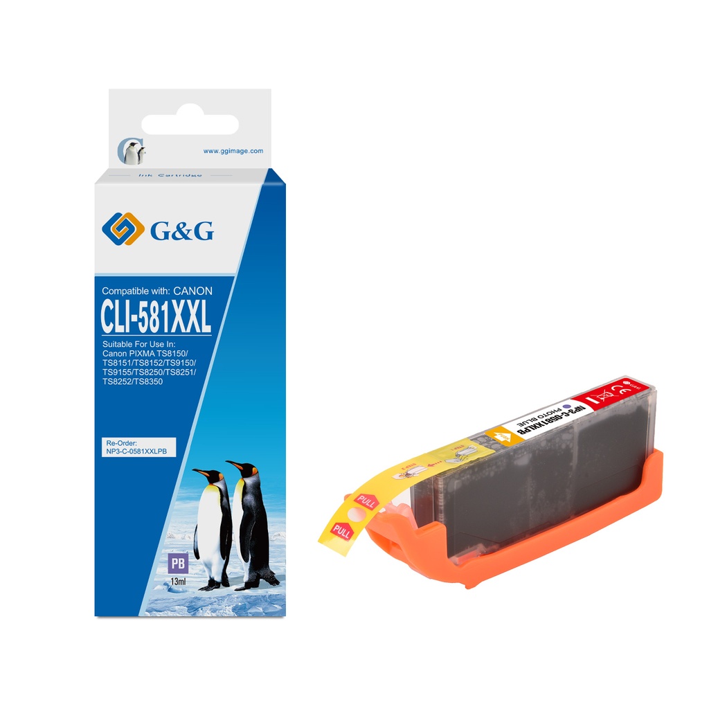 G&G Compatible Canon CLI-581XXLPB Ink Blue