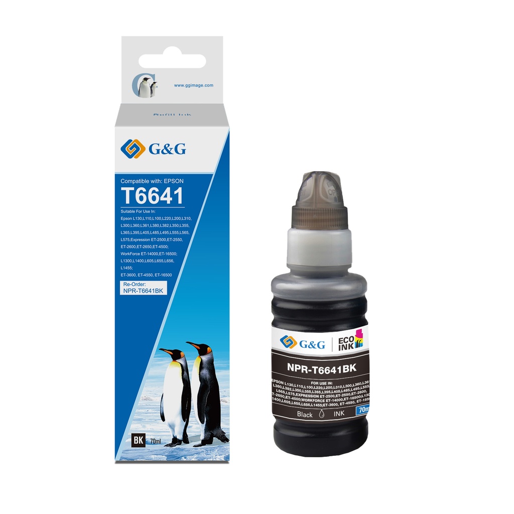 G&G Compatible Epson C13T66414A Ecotank Ink Black