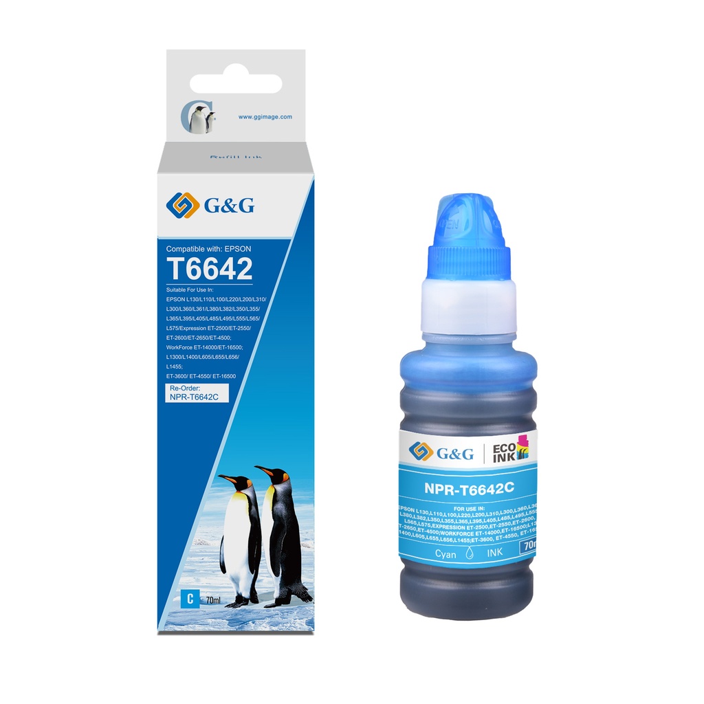 G&G Compatible Epson C13T66424A Ecotank Ink Cyan