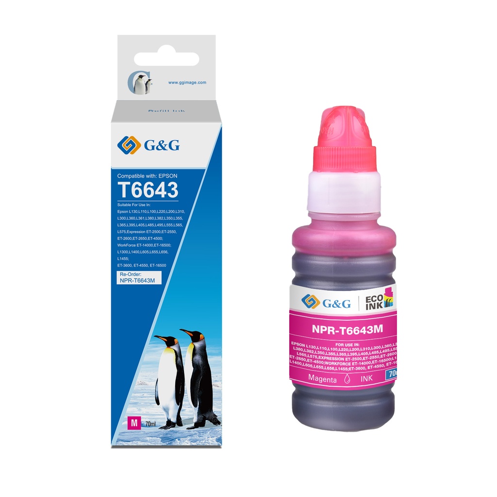 G&G Compatible Epson C13T66434A Ecotank Ink Magenta