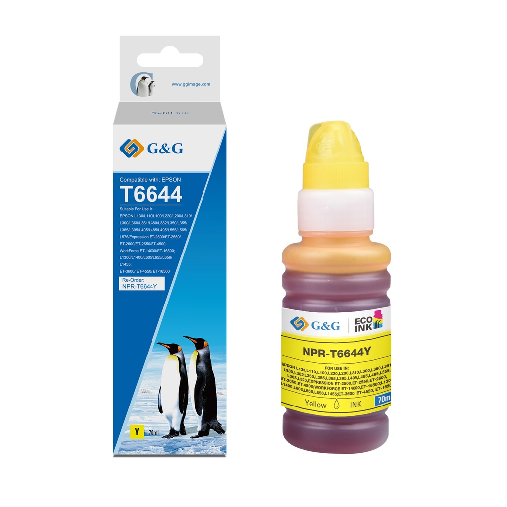 G&G Compatible Epson C13T66444A Ecotank Ink Yellow