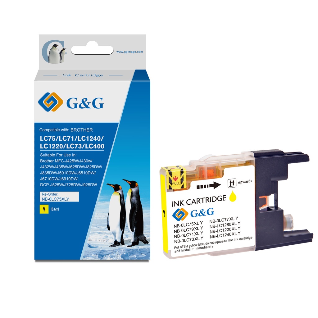 G&G Compatible Brother LC1240/LC1240Y Ink Y