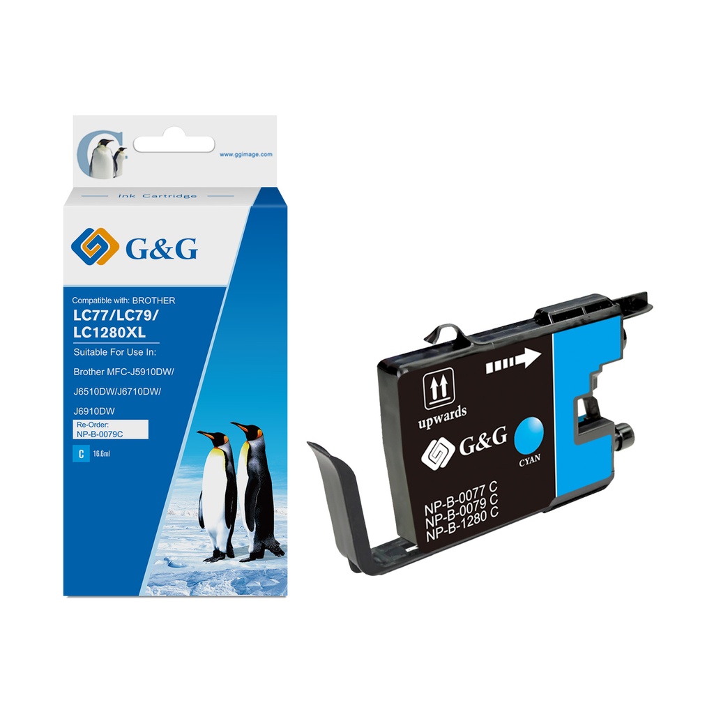 G&G Compatible Brother LC1240/LC1280C Ink C