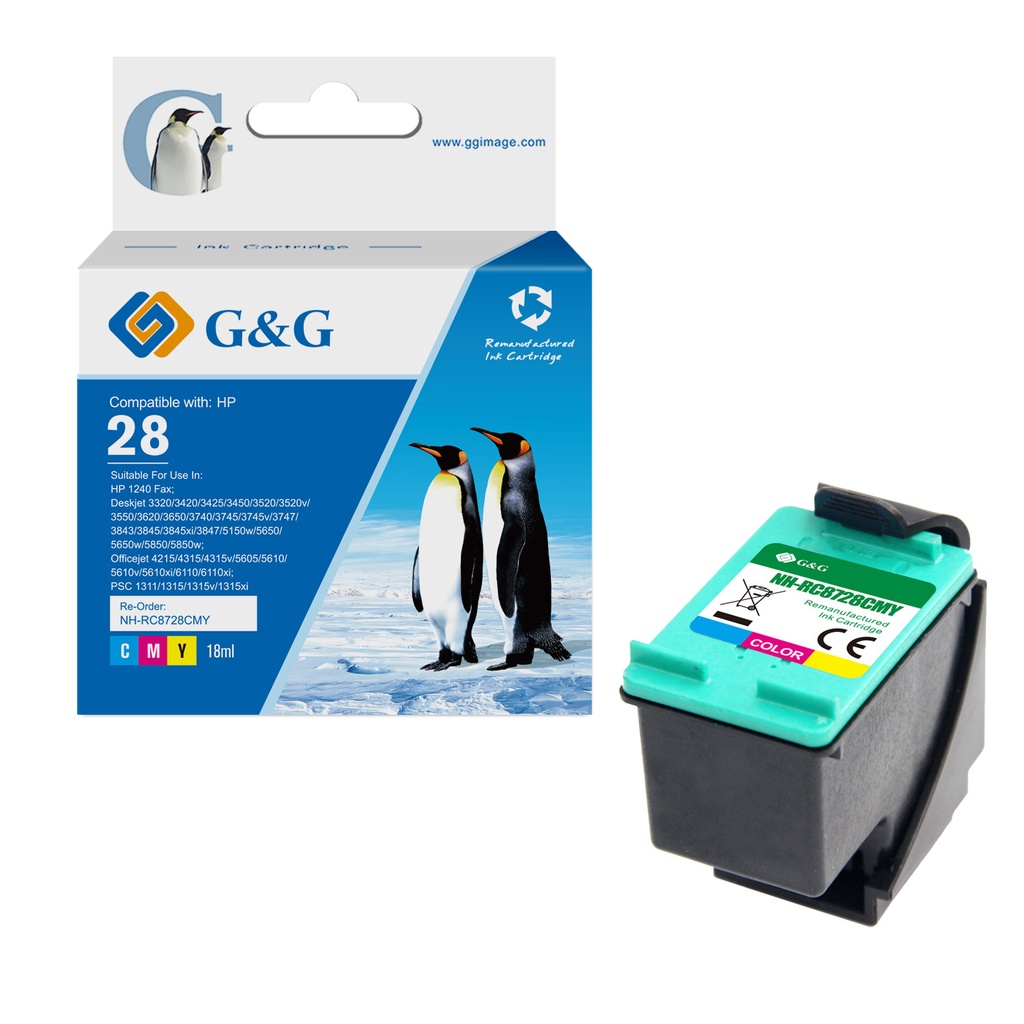 G&G Remanufactured HP C8728A(HP28) Ink CMY
