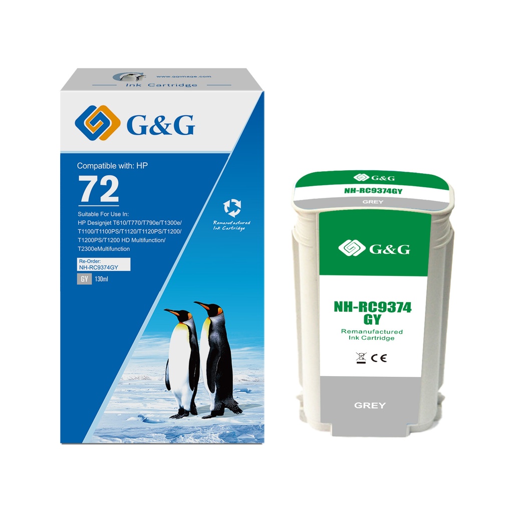 G&G Remanufactured HP C9374A Inkjet Cartridge Gray