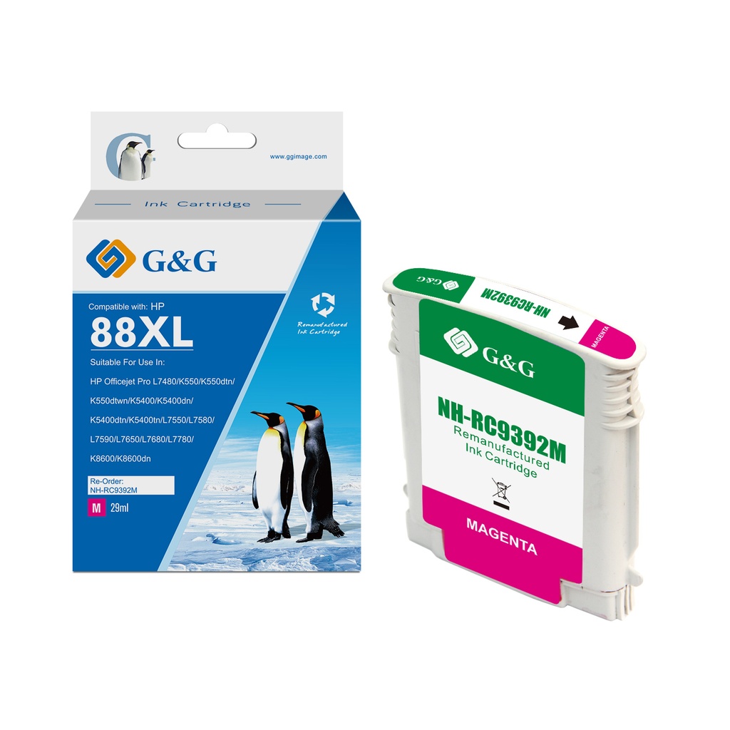 G&G Remanufactured HP C9392AN/C9387AN (088) Inkjet Cartridge M