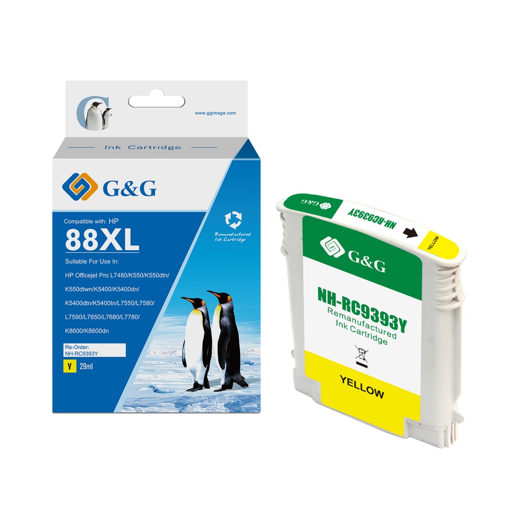G&G Remanufactured HP C9393AN/C9388AN (088) Inkjet Cartridge Y