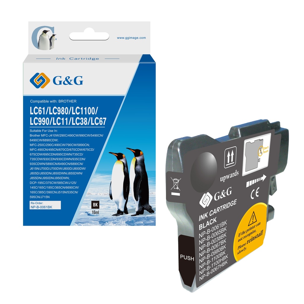 G&G Compatible Brother LC1100BK/LC1100HBK/LC980BK Ink B