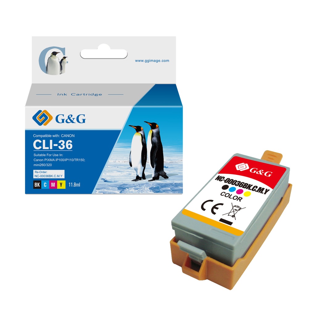 G&G Compatible Canon CLI-36 Ink BK/C/M/Y