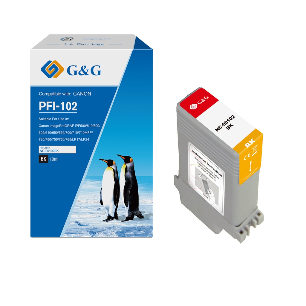 G&G Compatible Canon PFI-102BK Ink B