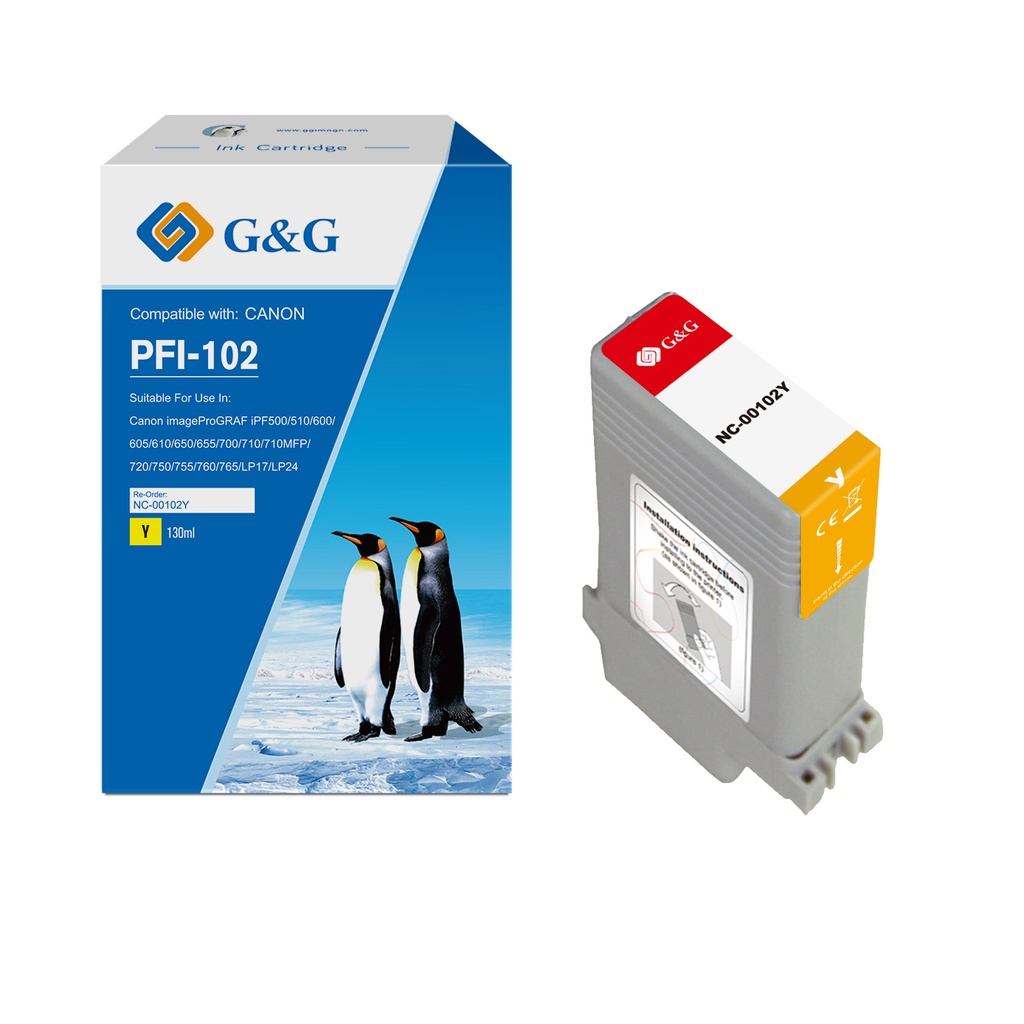 G&G Compatible Canon PFI-102Y Ink Y