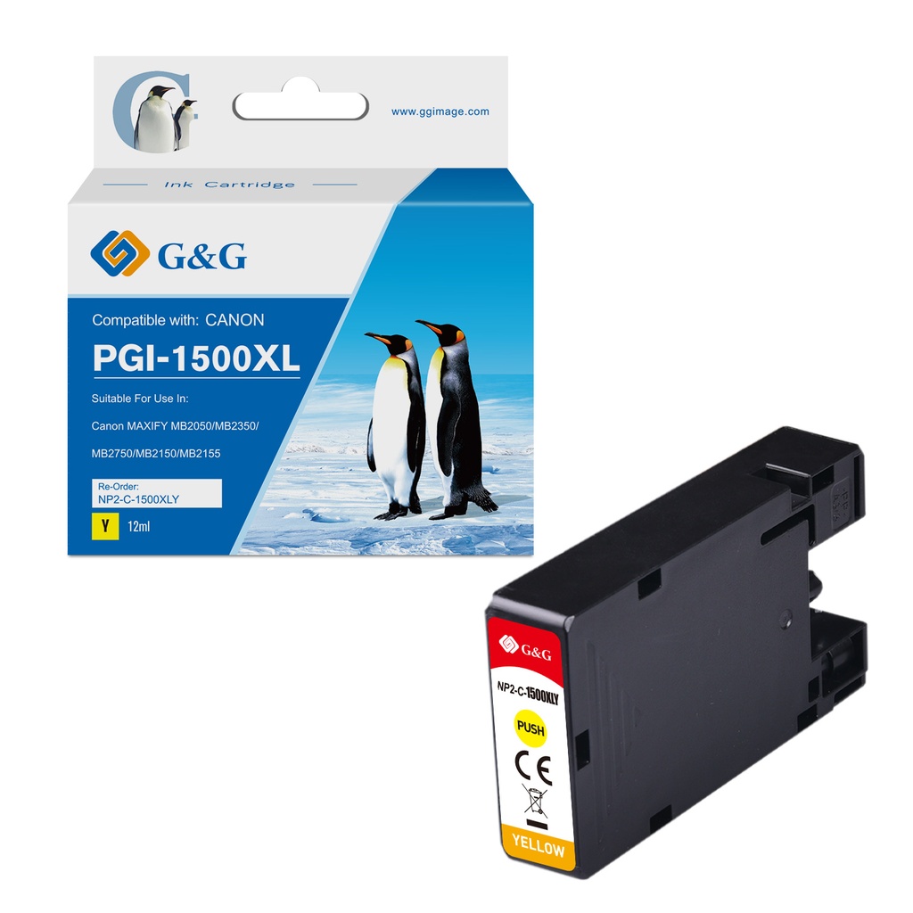 G&G Compatible Canon PGI-1500XLY Ink Y（item code：1C1500Y）