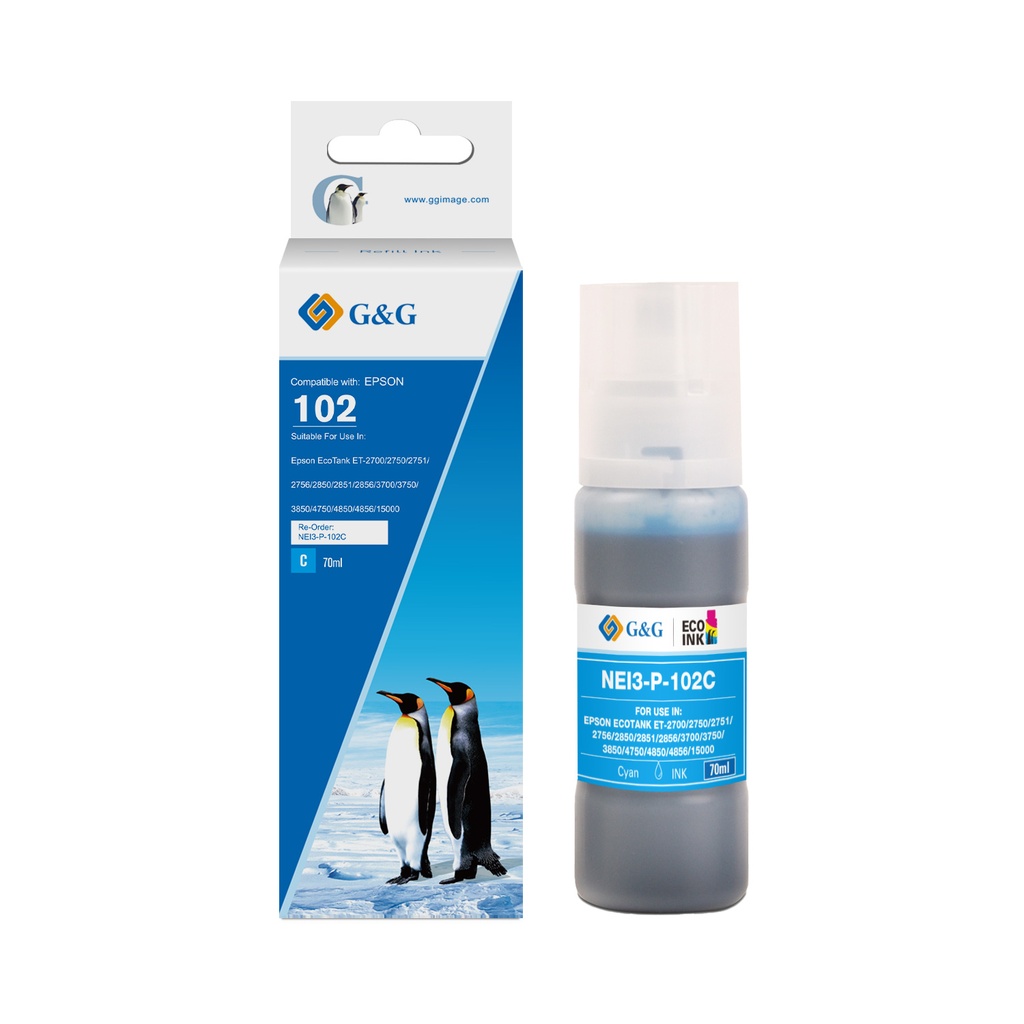 G&G Compatible Epson C13T03R240 (102) Ecotank Ink Cyan