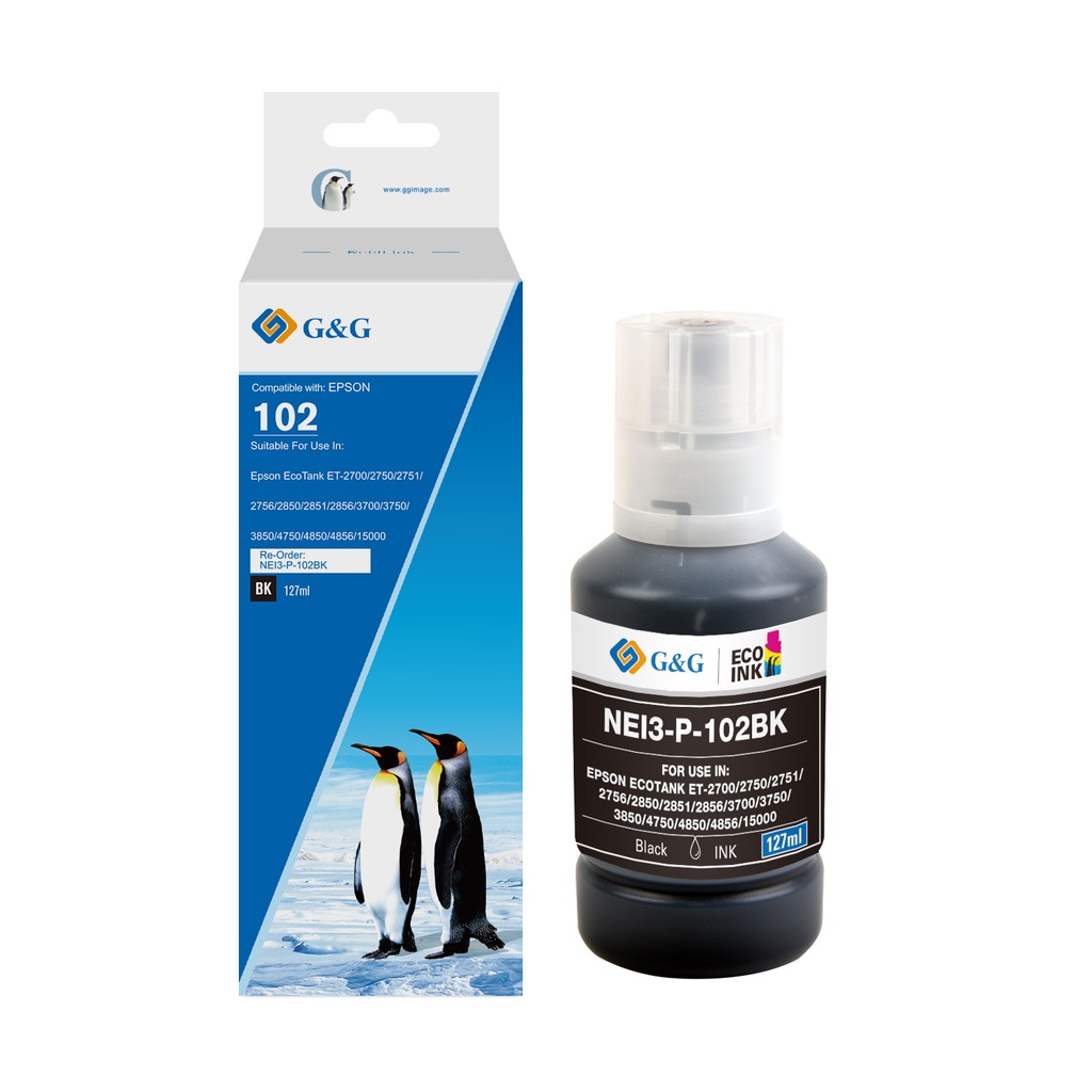 G&G Compatible Epson C13T03R140 (102) Ecotank Ink Black