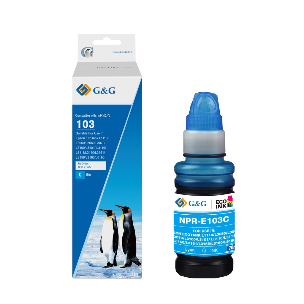 G&G Compatible Epson C13T00S24A Ecotank Ink Cyan