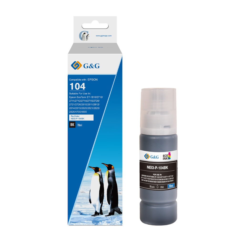 G&G Compatible Epson C13T00P140 (104) Ecotank Ink Black