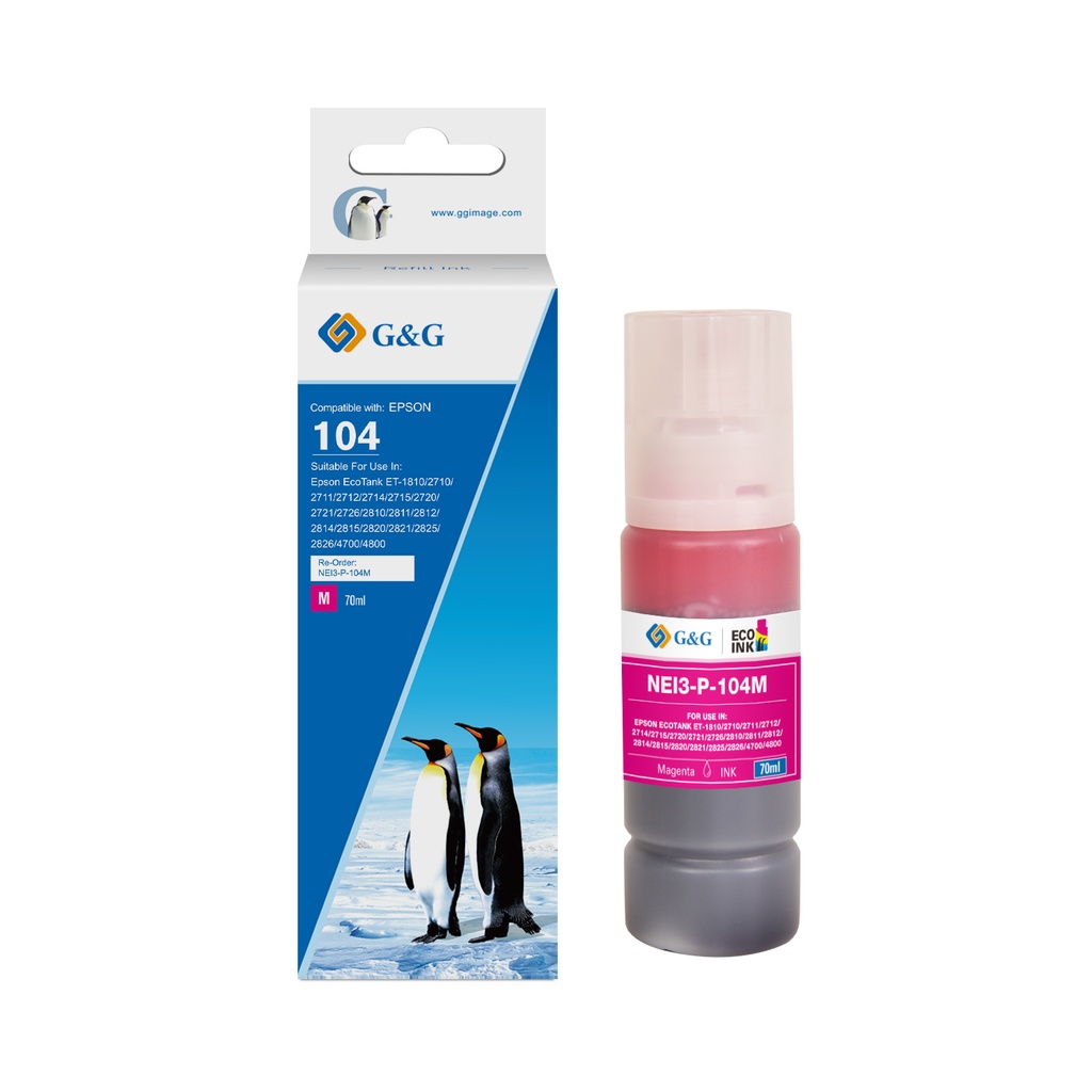 G&G Compatible Epson C13T00P340 (104) Ecotank Ink Magenta