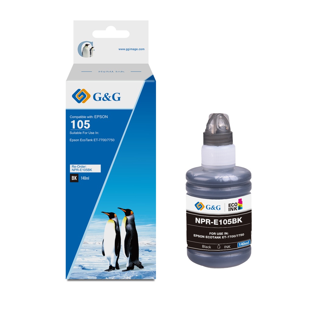 G&G Compatible Epson C13T00Q140 Ecotank Ink Black