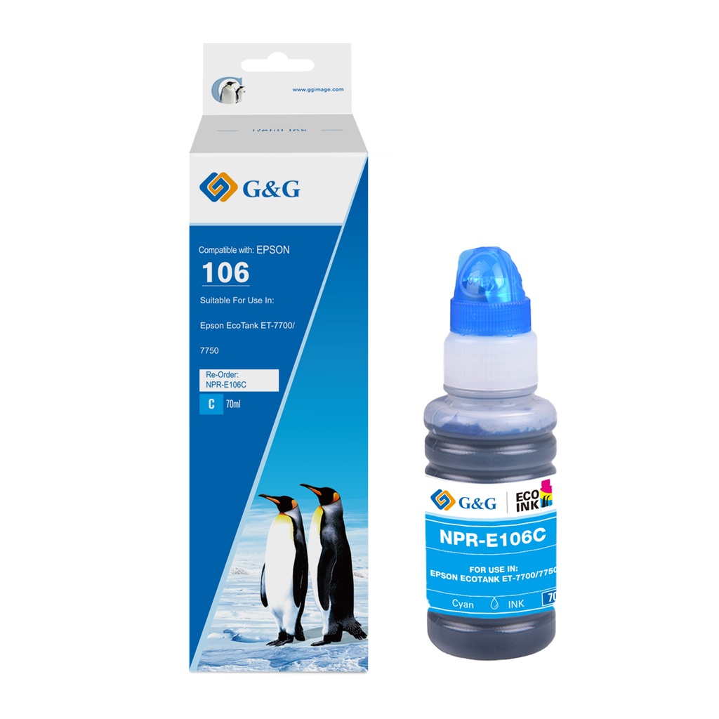 G&G Compatible Epson C13T00R240 Ecotank Ink Cyan