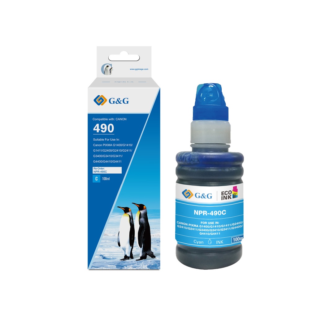 G&G Compatible Canon GI-490C Ecotank Ink C