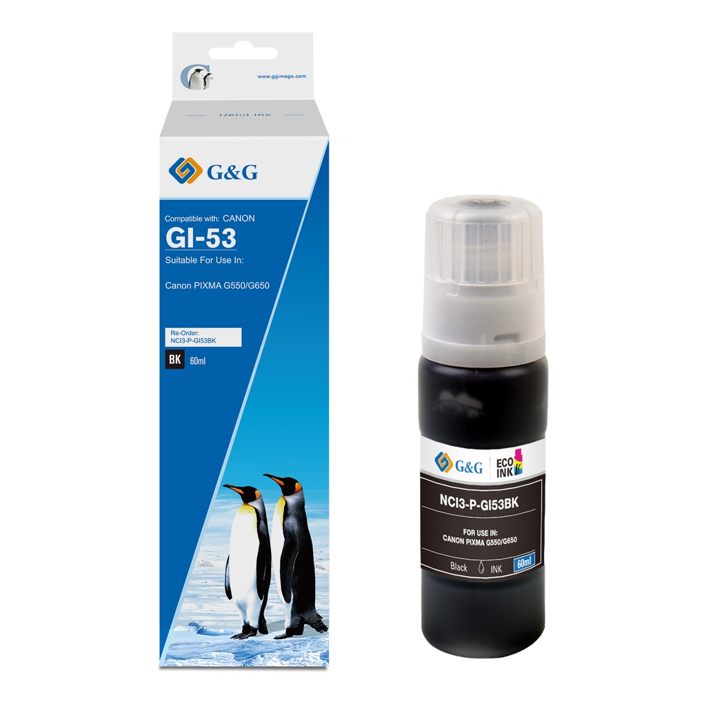 G&G Compatible Canon GI-53BK Ecotank Ink B