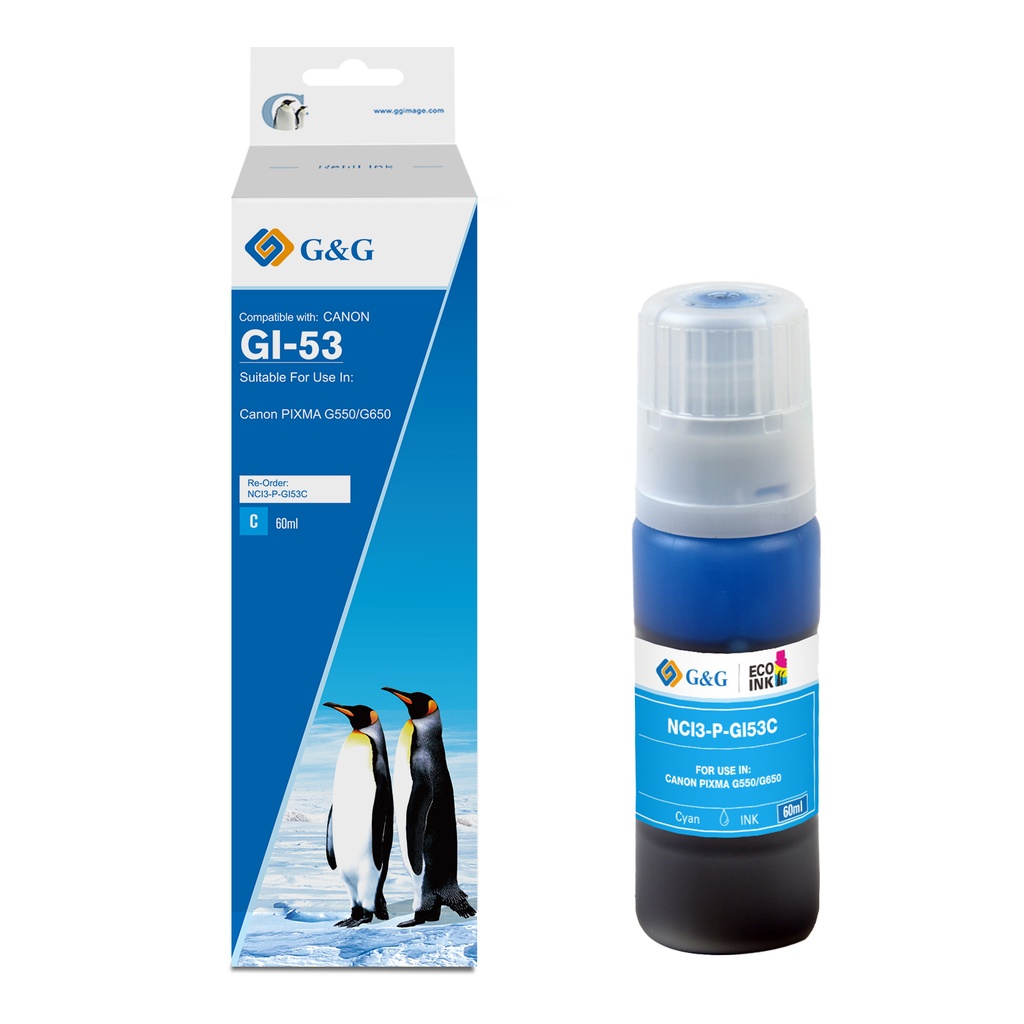 G&G Compatible Canon GI-53C Ecotank Ink C