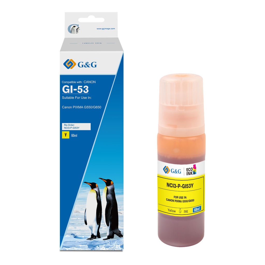 G&G Compatible Canon GI-53Y Ecotank Ink Y