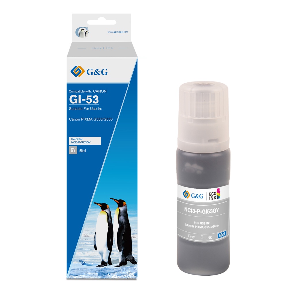 G&G Compatible Canon GI-53GY Ecotank Ink Gray