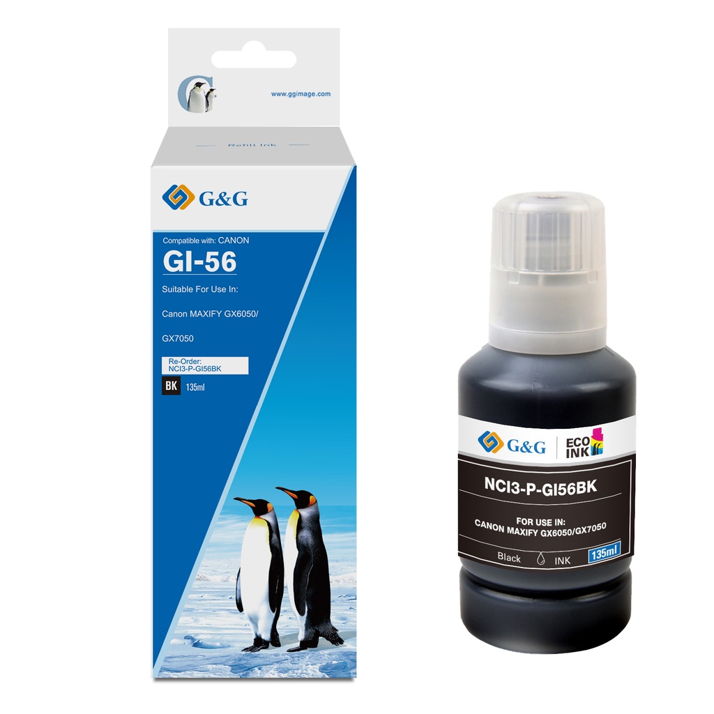 G&G Compatible Canon GI-56BK Ecotank Ink B