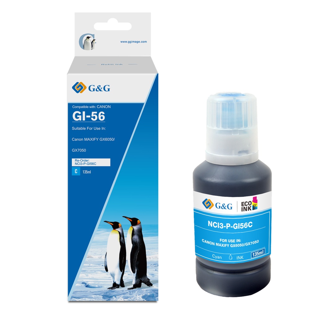 G&G Compatible Canon GI-56C Ecotank Ink C