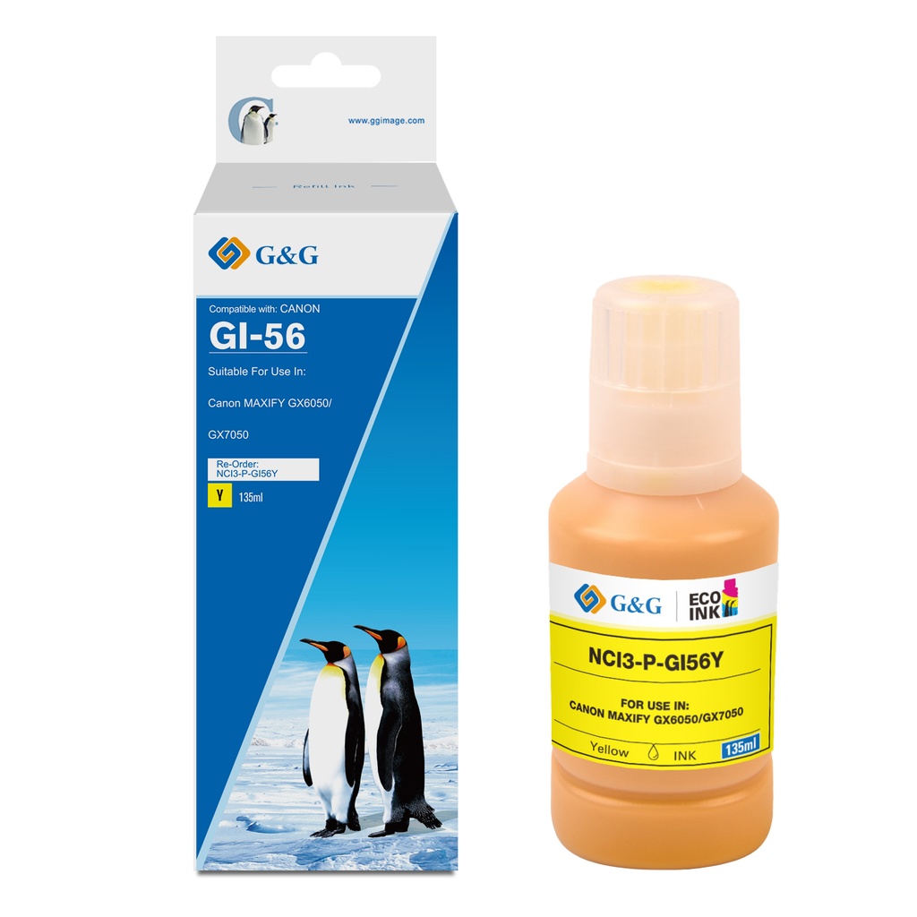 G&G Compatible Canon GI-56Y Ecotank Ink Y