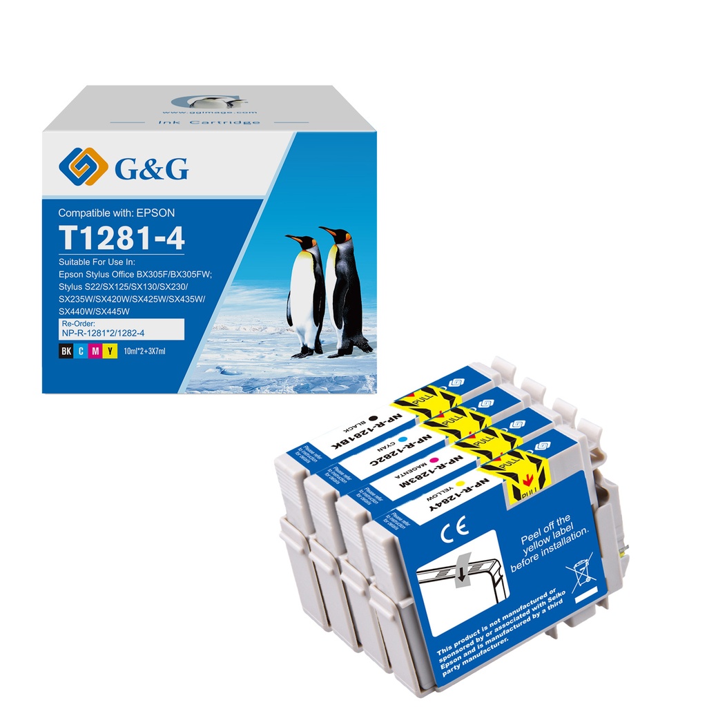 G&G Compatible Epson T1281*2/1282/1283/1284 Ink BK/BK/C/M/Y