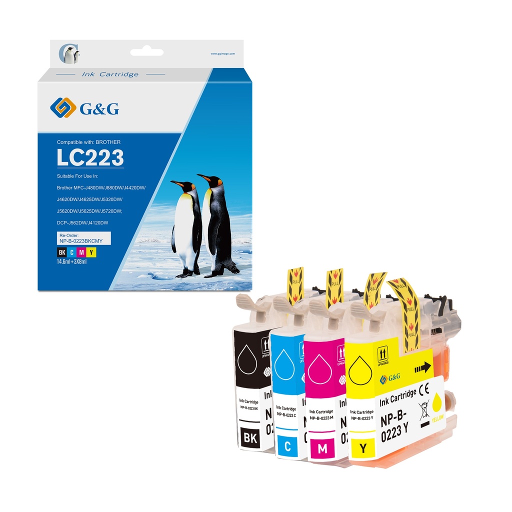 G&G Compatible Brother LC223BK/C/M/Y Ink BK/C/M/Y