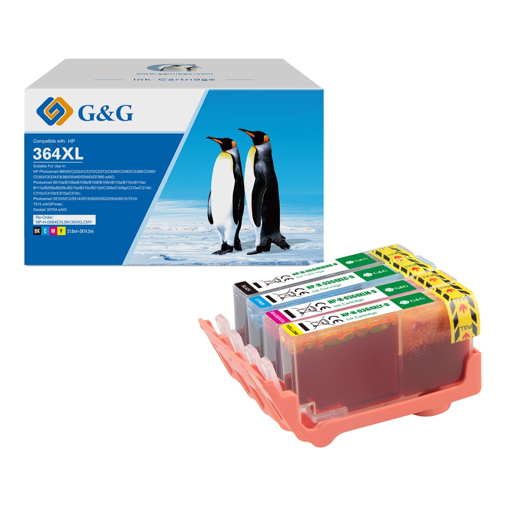 G&G Compatible HP CB322EE (HP364XL) Ink BK/C/M/Y