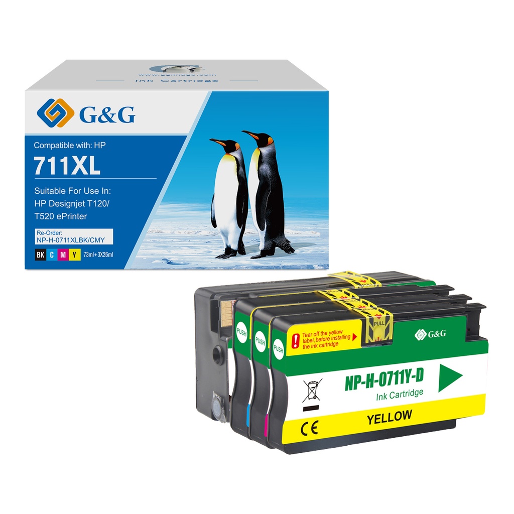 G&G Compatible HP CZ130A/131A/132A/133A Ink BK/C/M/Y