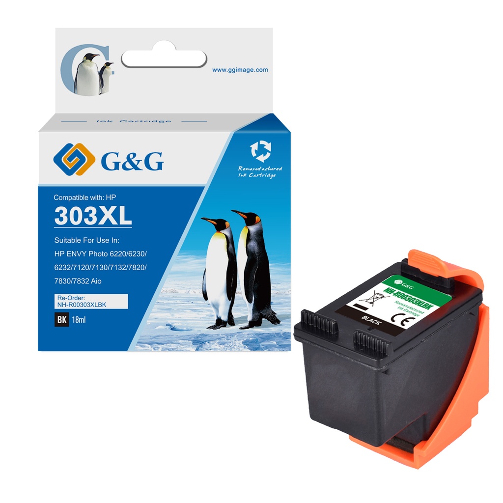 G&G Remanufactured HP T6N04AE (303XL) High Yield Inkjet Cartridge Black