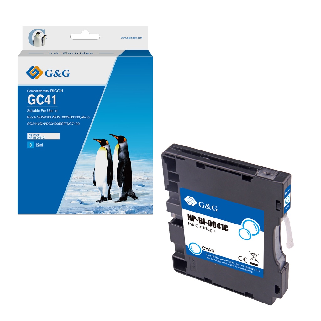 G&G Compatible Ricoh GC41C Inkjet Cartridge Cyan