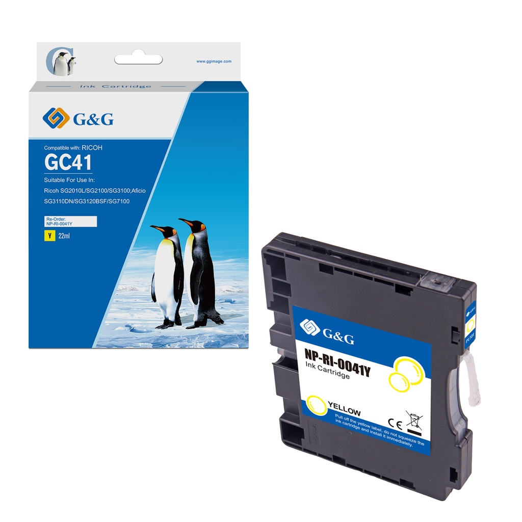 G&G Compatible Ricoh GC41Y Inkjet Cartridge Yellow