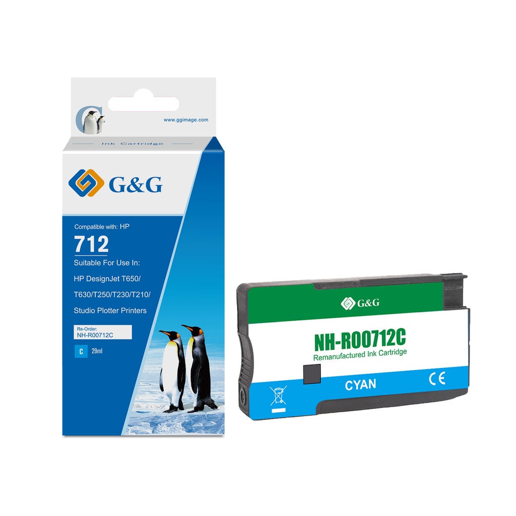 G&G Remanufactured HP 3ED67A Inkjet Cartridge Cyan