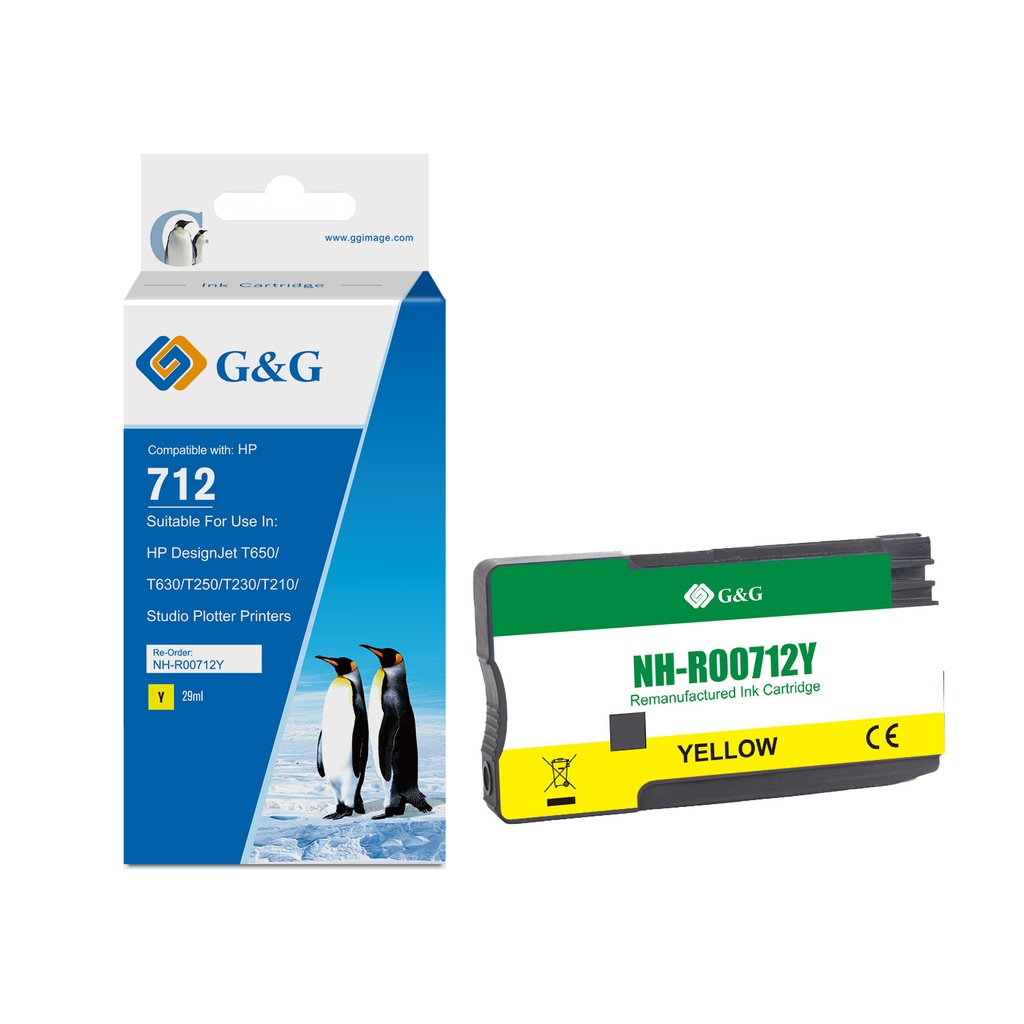 G&G Remanufactured HP 3ED69A Inkjet Cartridge Yellow