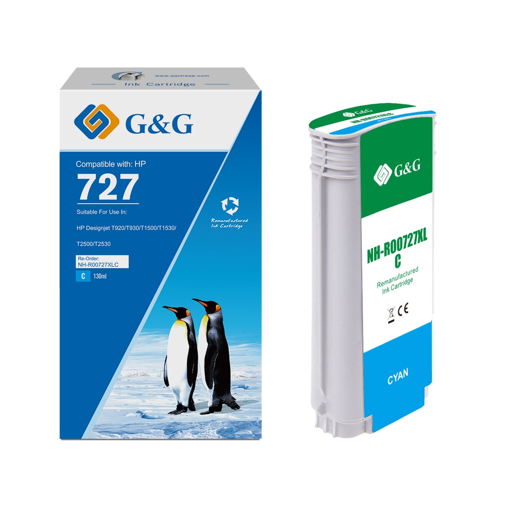 G&G Remanufactured HP B3P19A (727XL) Inkjet Cartridge C