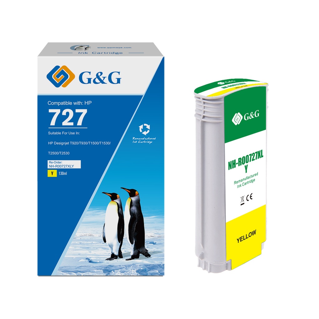 G&G Remanufactured HP B3P21A (727XL) Inkjet Cartridge Y