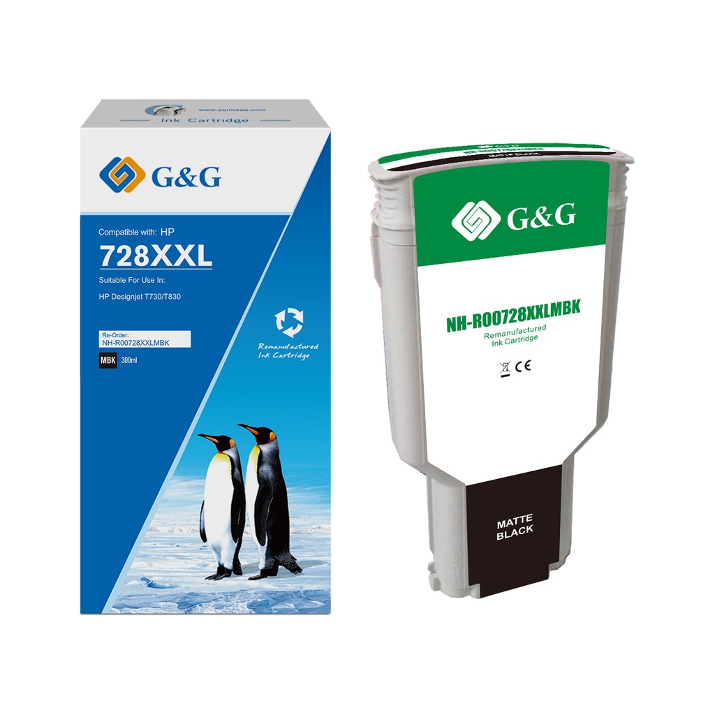 G&G Remanufactured HP 728MBK(F9J68A)(HP728XXL) Inkjet Cartridge Matte Black