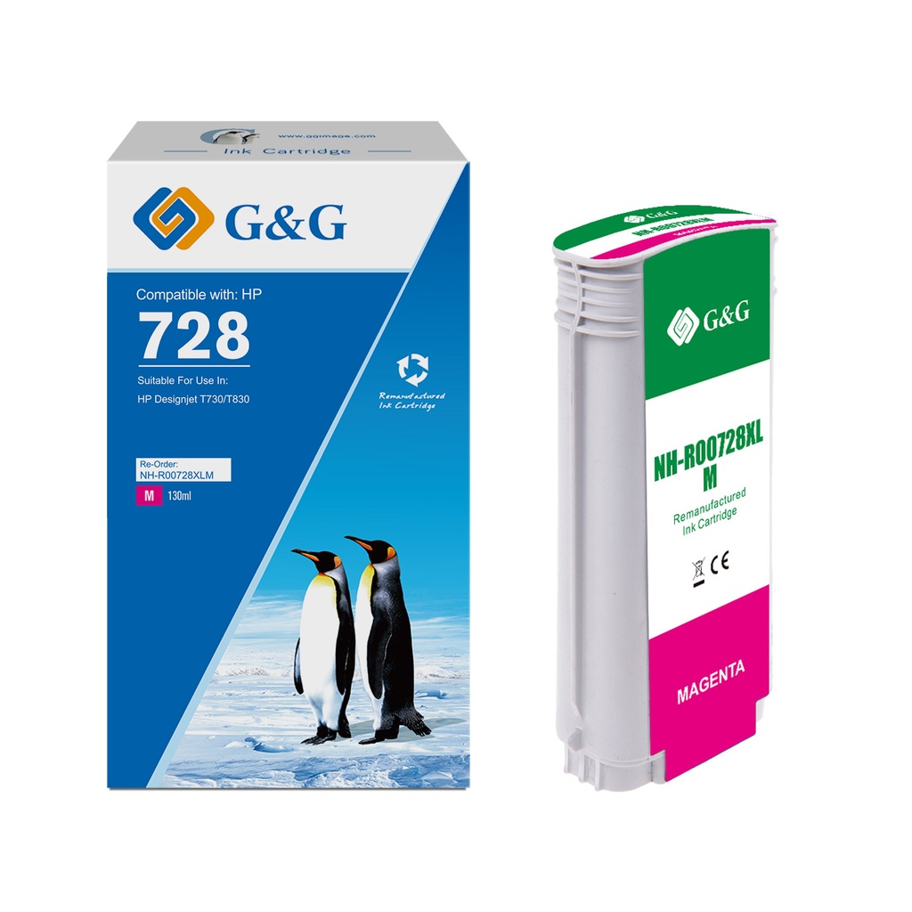 G&G Remanufactured HP F9J66A (728XL) Inkjet Cartridge M